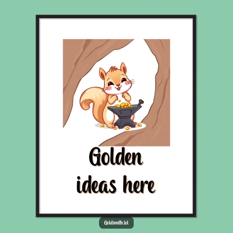 Funny Squirrel Gold Standard Art Print - Investor's Humorous Decor