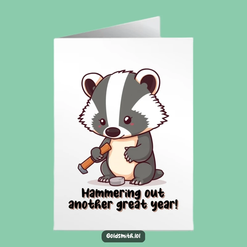 Free Printable Badger Hammer Birthday Card - Funny Downloadable DIY Card