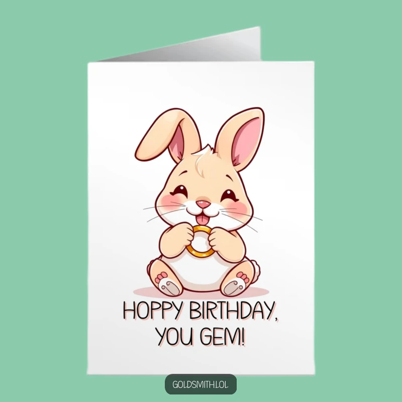 Free Printable Rabbit Birthday Card - Funny Downloadable DIY Greeting