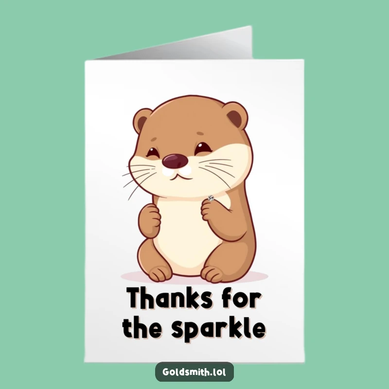 Free Printable Otter Thank You Card - Funny Downloadable DIY Appreciation